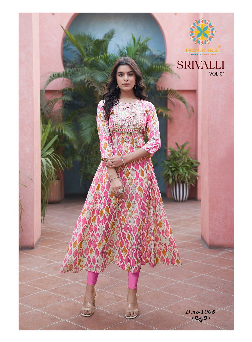 Srivalli Vol 1 By Passion Tree Rayon Printed Anarkali Kurti Suppliers In India